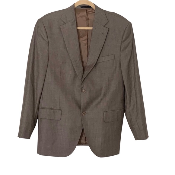 Daniel Cremieux Taupe Gray Stripe 40S 34 Men's Loro Piana 100% Wool Blazer - Picture 1 of 15